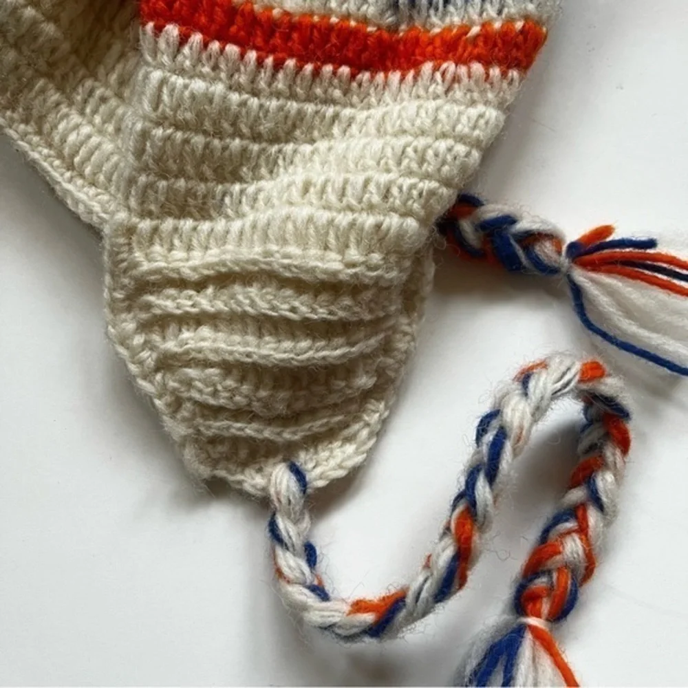 COLORADO Beanie Winter Hat Ski Cap Pom Wool One Size Made in Nepal Cream Unisex‎